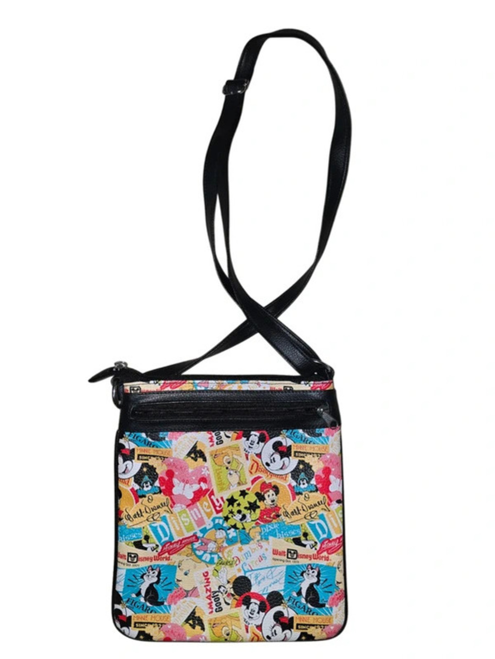 Disney Parks Mickey Minnie Mouse Crossbody Bag Vintage Collage Print
